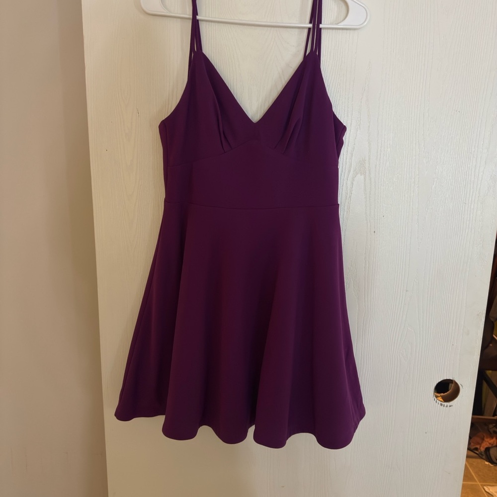 City Studio Deep Purple Dress with Straps